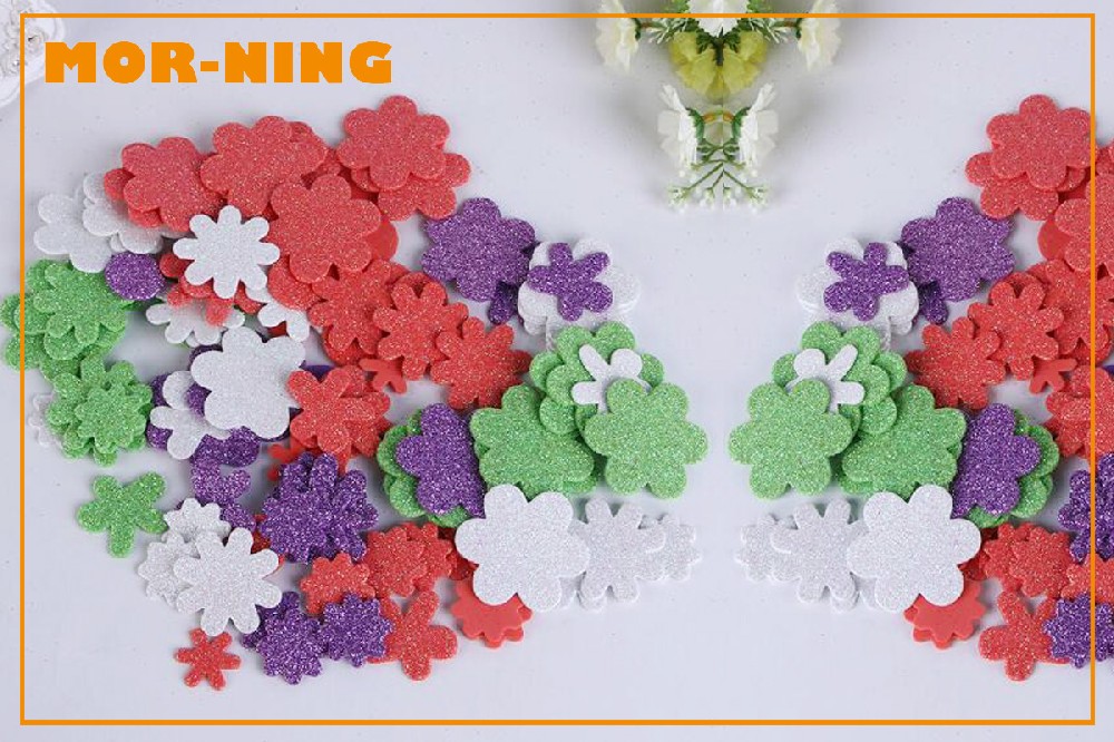 Glitter EVA Foam Flower Shapes